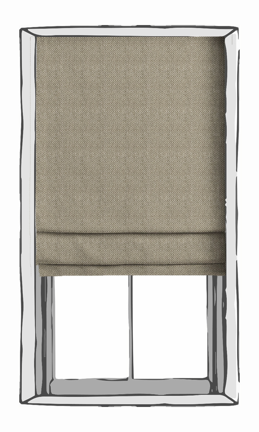 Herringbone Textured Drapes for Living, Bedroom, Kitchen, Bathroom (Beige)