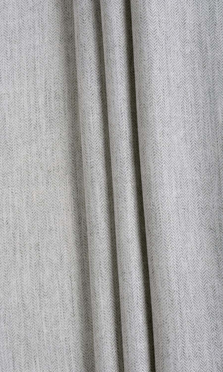 Herringbone Textured Custom Curtains (Smoke White)