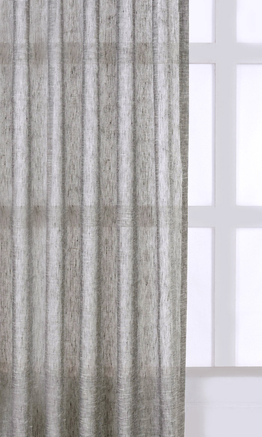 Linen Sheer Pinch Pleat, Rod Pocket, Eyelet Curtains (Grey)