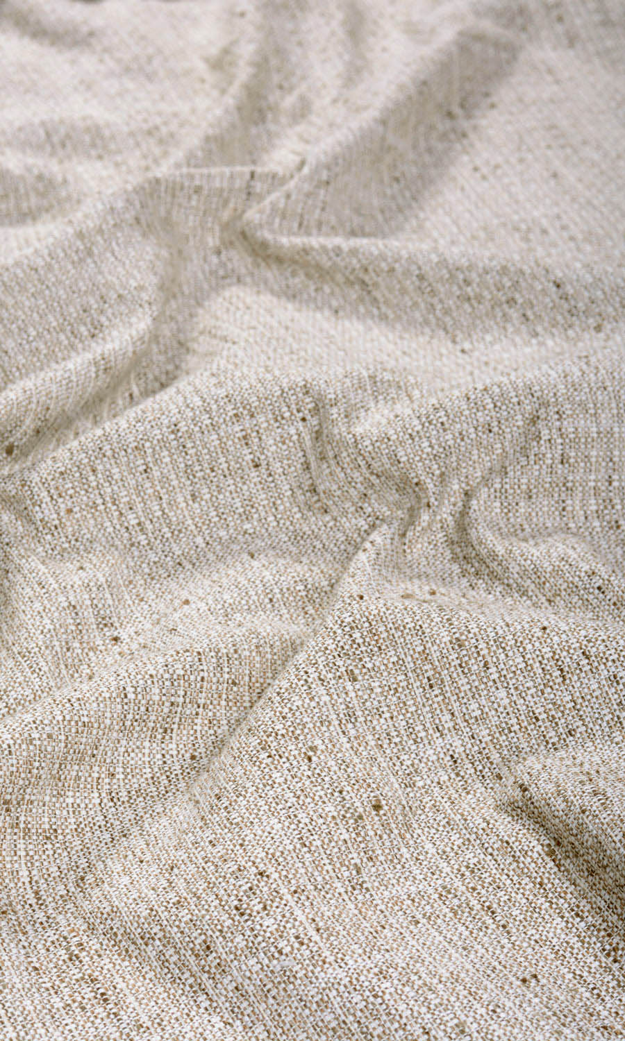 Textured Poly-Cotton Custom Curtains (Beige/ Cream)
