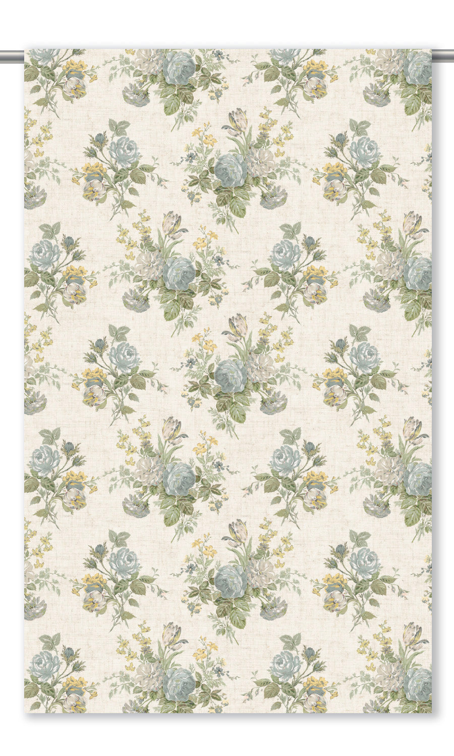 English Country Floral Window Shades (Olive Green/ Stone Blue)