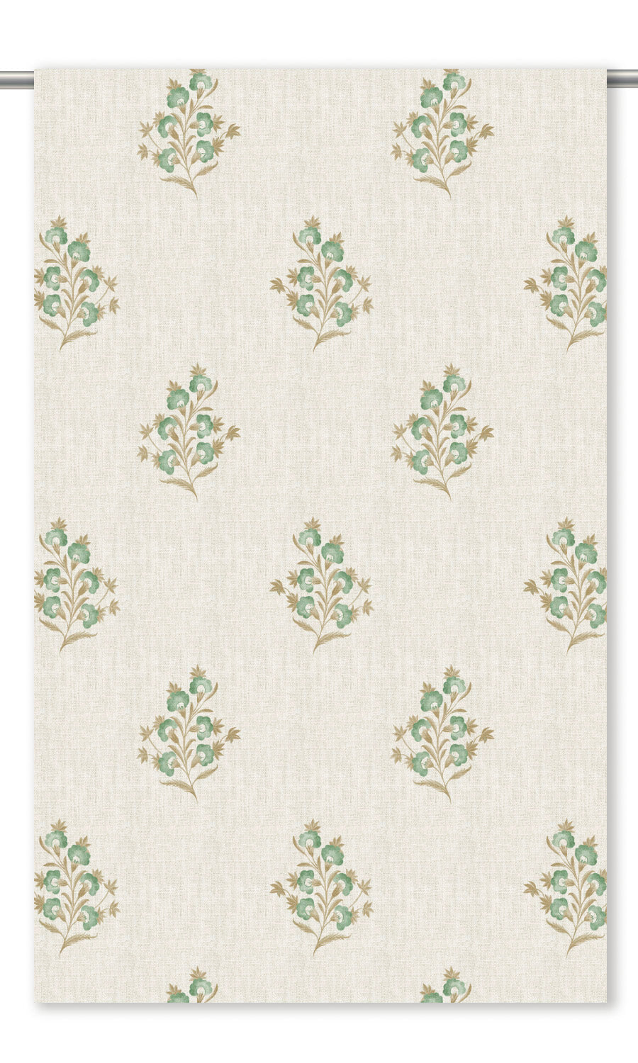 Floral Drapes (Cream/Soft Green)