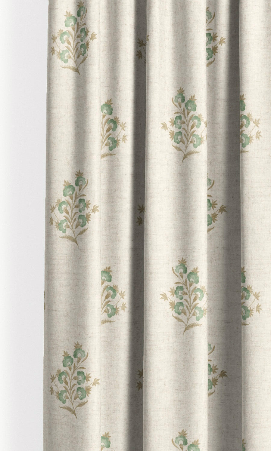 Floral Roman Shades (Cream/Soft Green) for Living, Bedroom, Kitchen, Bathroom
