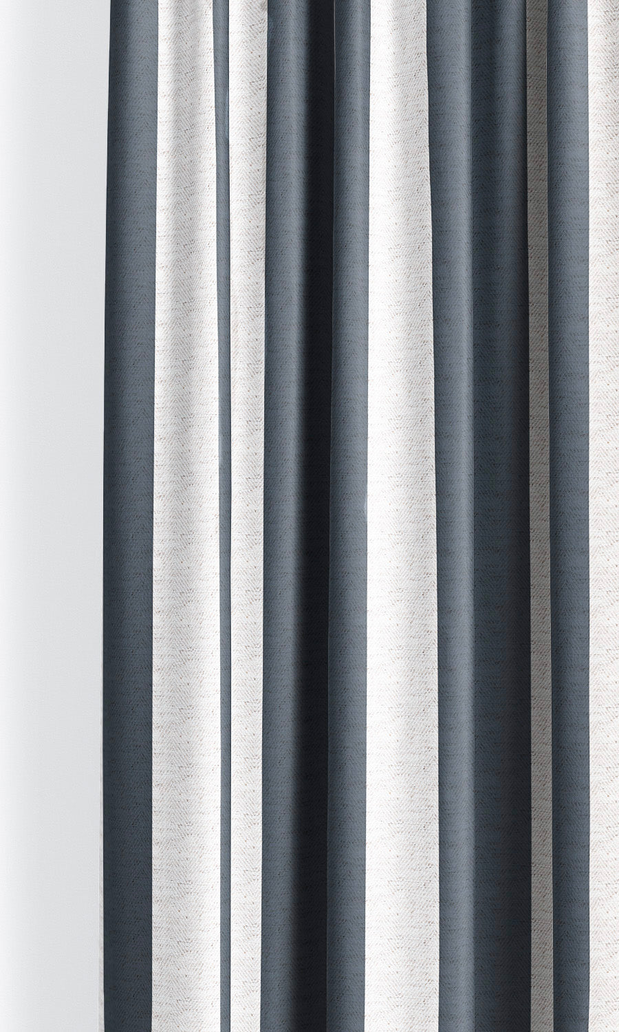 Awning Striped Drapery for Living, Bedroom, Kitchen, Bathroom (Navy Blue/ White)