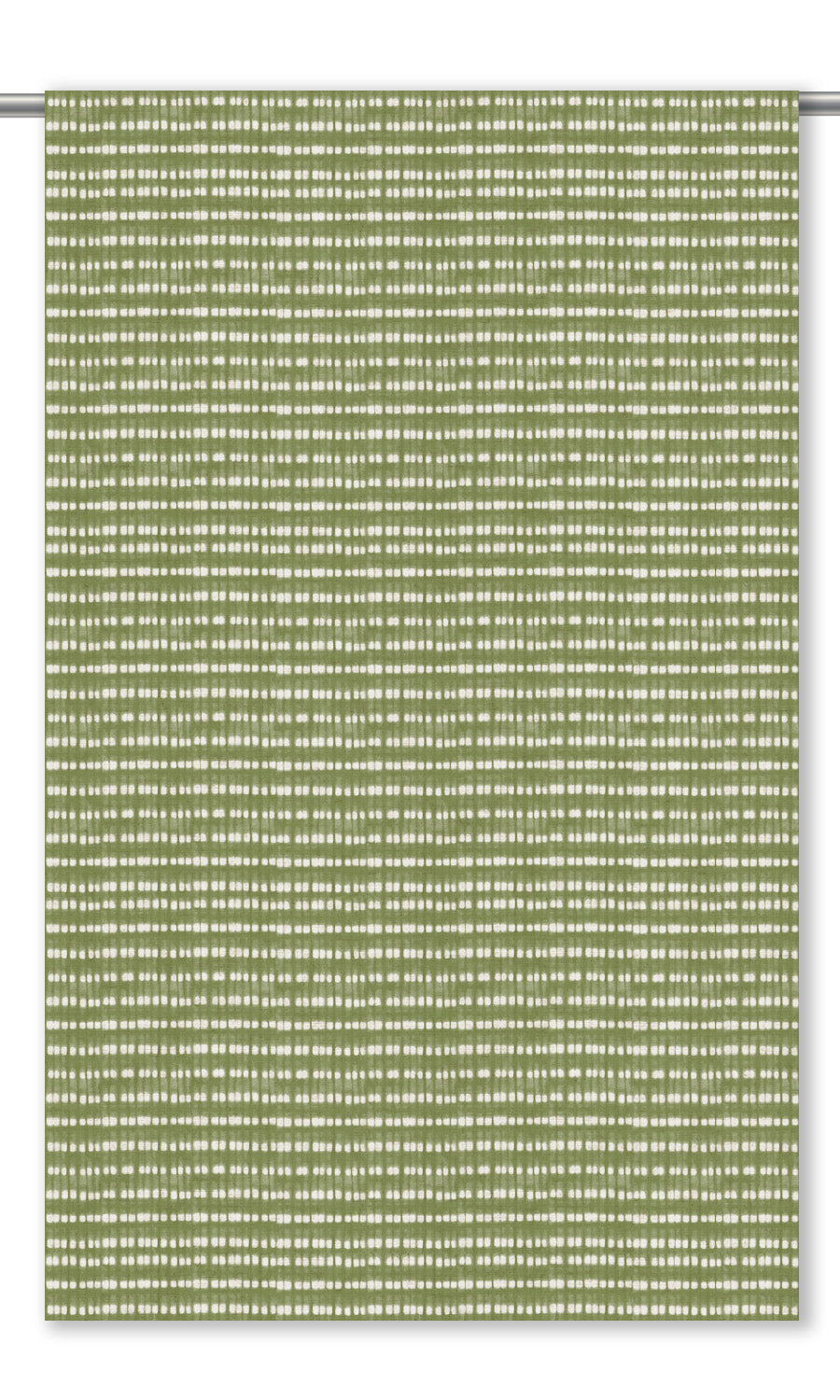 Shibori-Effect Striped Window Curtains for Living, Bedroom, Kitchen, Bathroom (Leaf Green/ White)