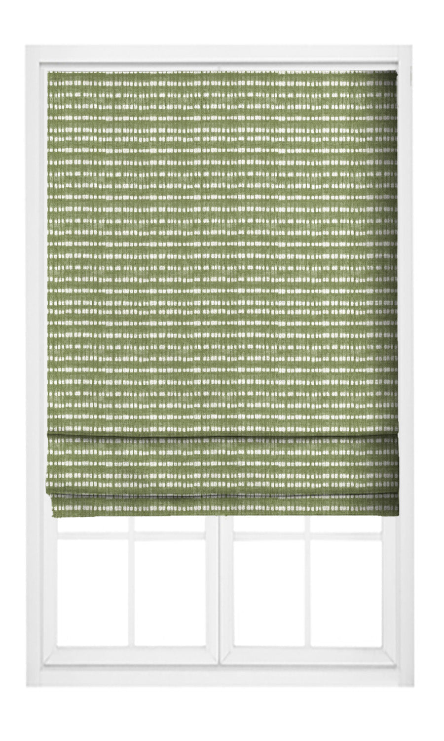 Shibori-Effect Striped Pinch Pleat, Rod Pocket, Eyelet Curtains (Leaf Green/ White)