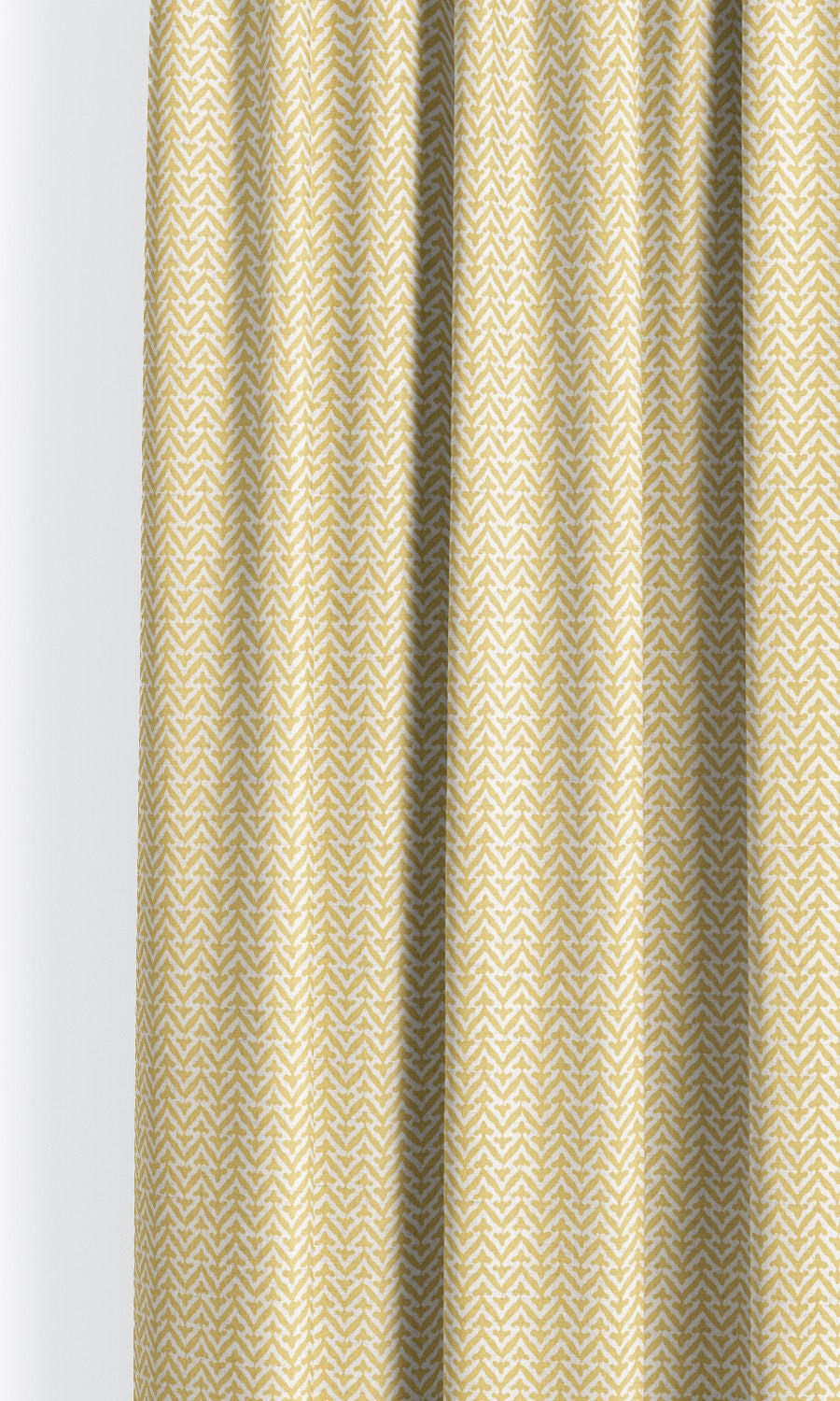 Small Chevron Print Pinch Pleat, Rod Pocket, Eyelet Curtains (Yellow)