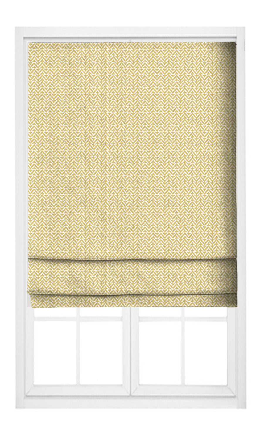 Small Chevron Print Drapery (Yellow) Extra Long Short Wide