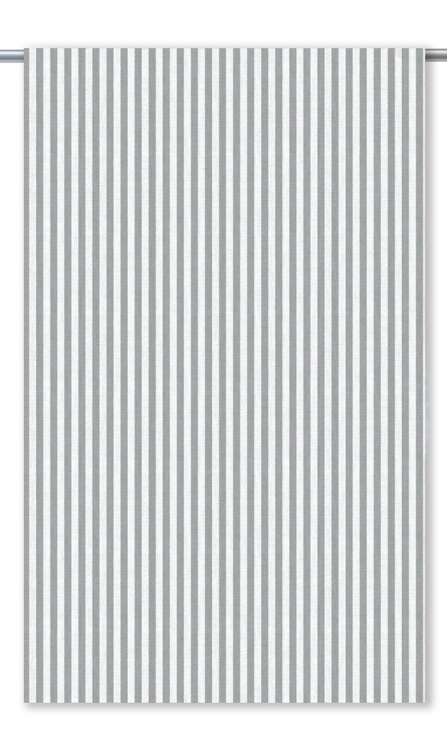 Candy Striped Curtain Panels for Living, Bedroom, Kitchen, Bathroom (Soft Gray/ White)