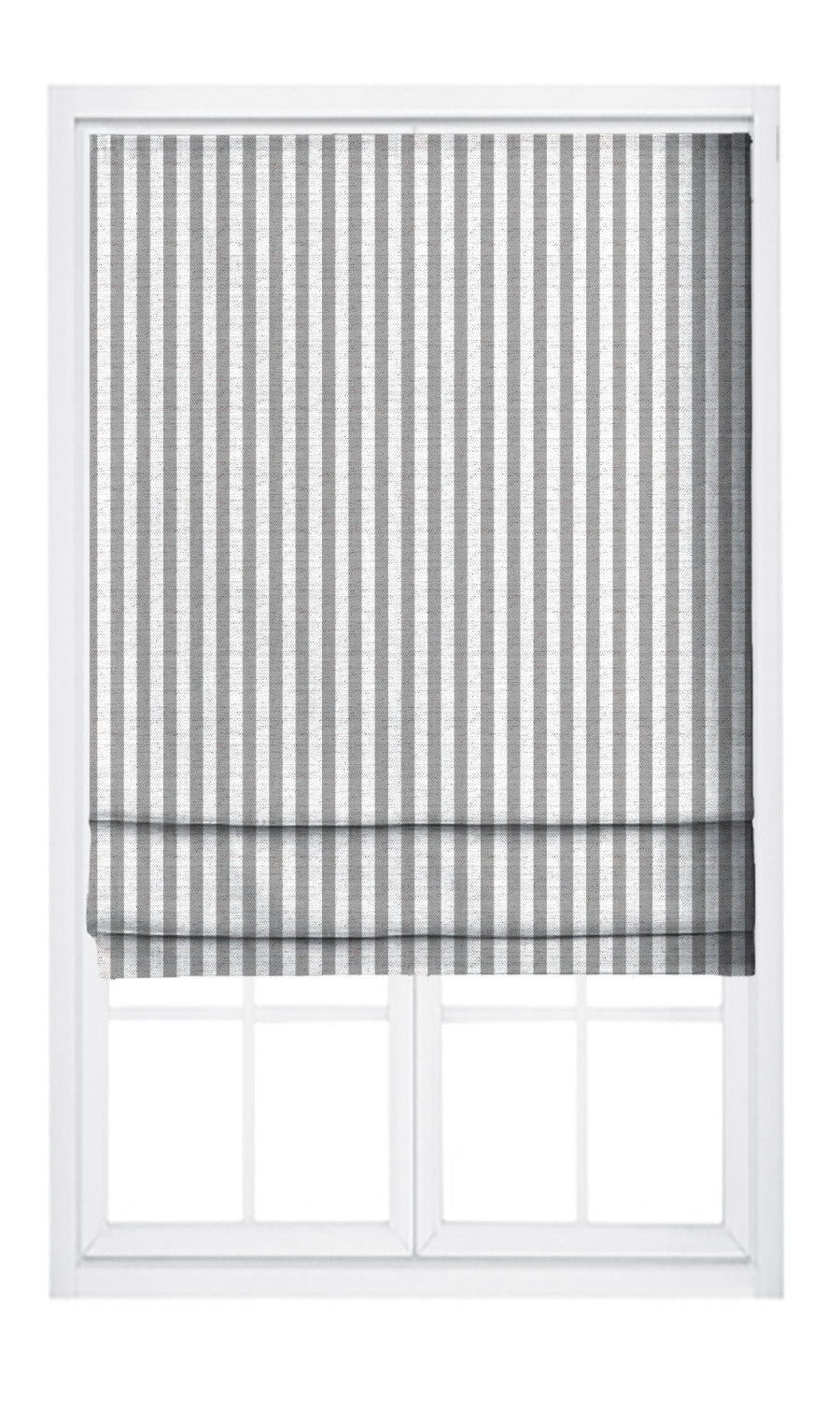 Candy Striped Pinch Pleat, Rod Pocket, Eyelet Curtains (Soft Gray/ White)