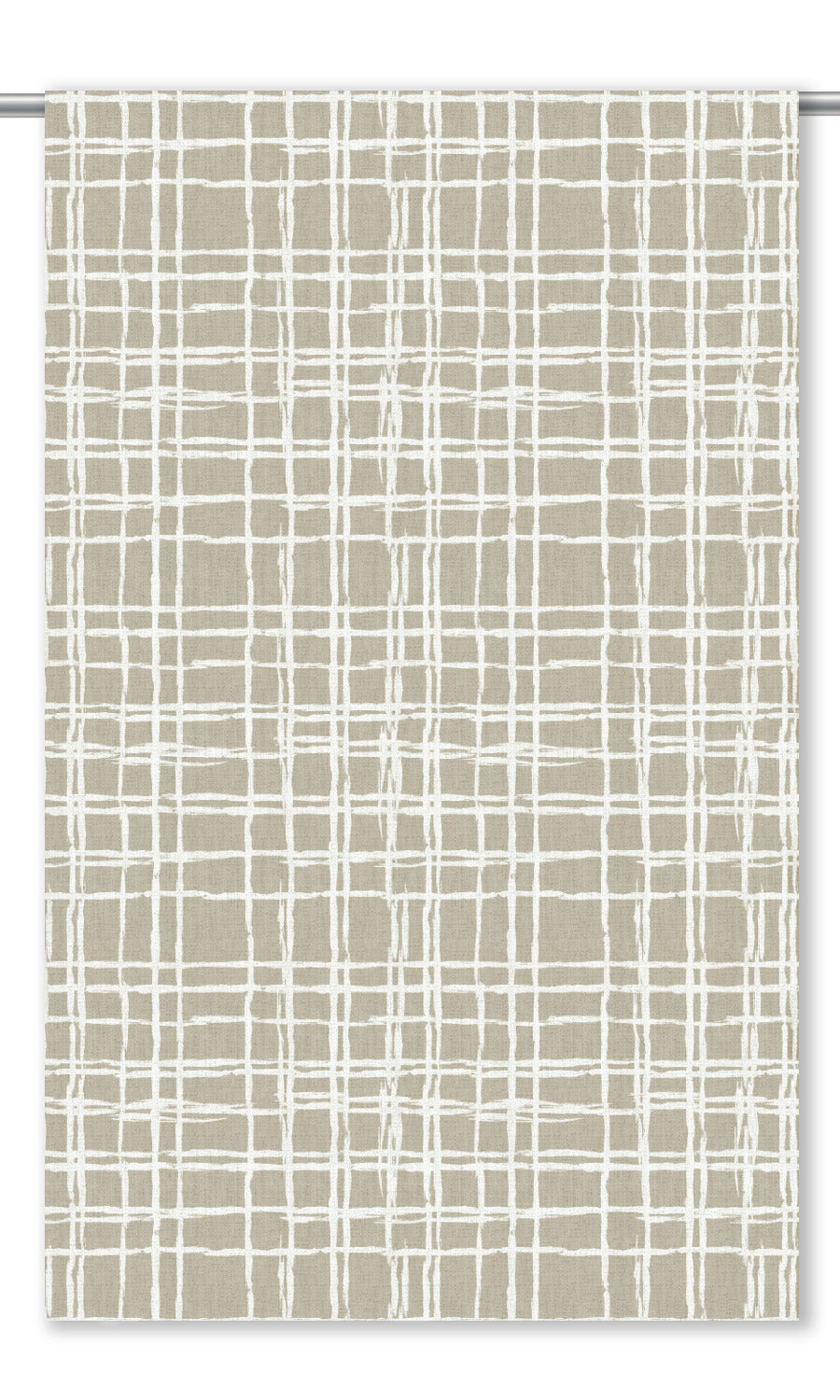Abstract Grid/ Checkered Print Roman Shades (Wheat Beige/ White)