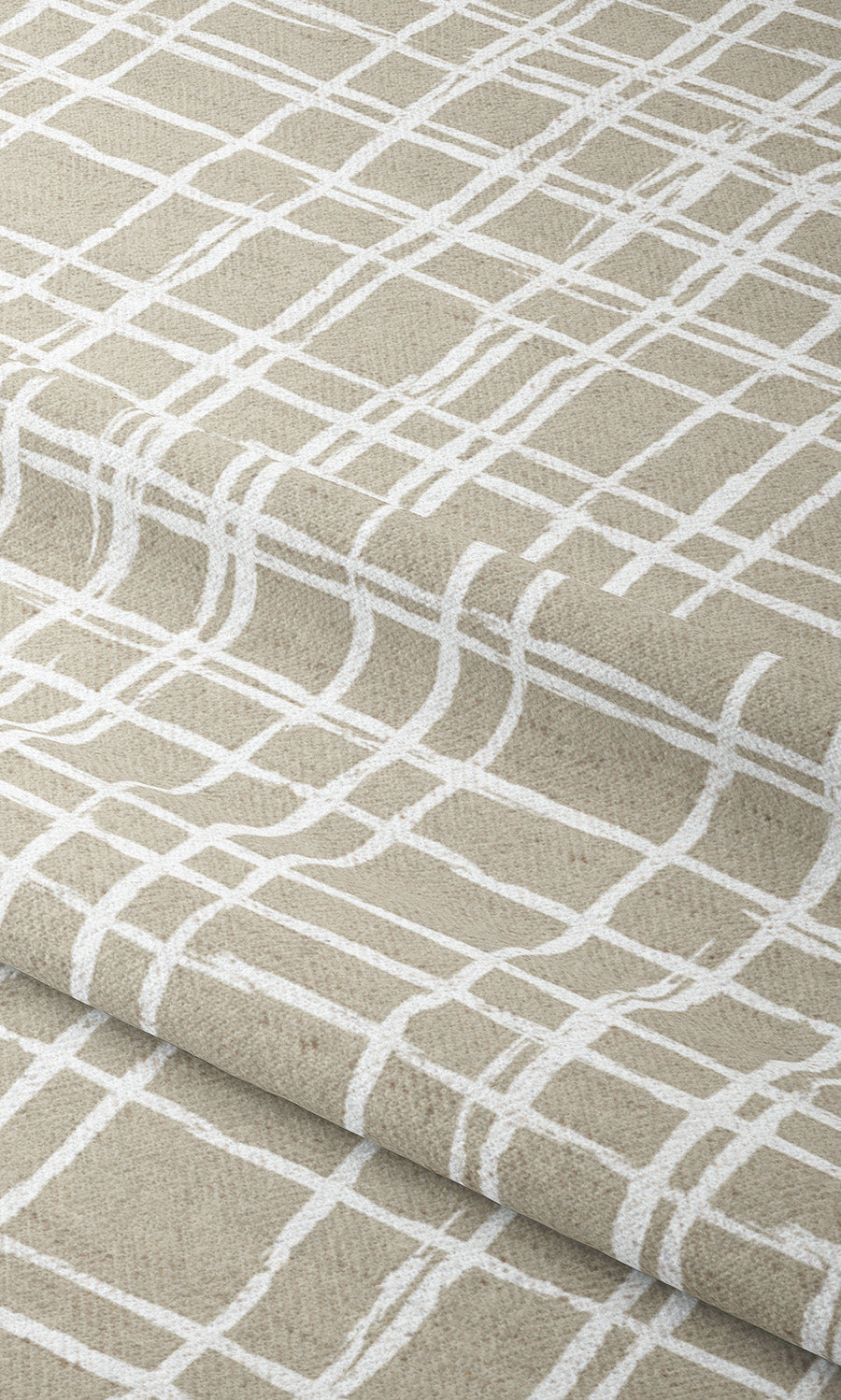 Abstract Grid/ Checkered Print Roman Shades (Wheat Beige/ White) Extra Long Short Wide