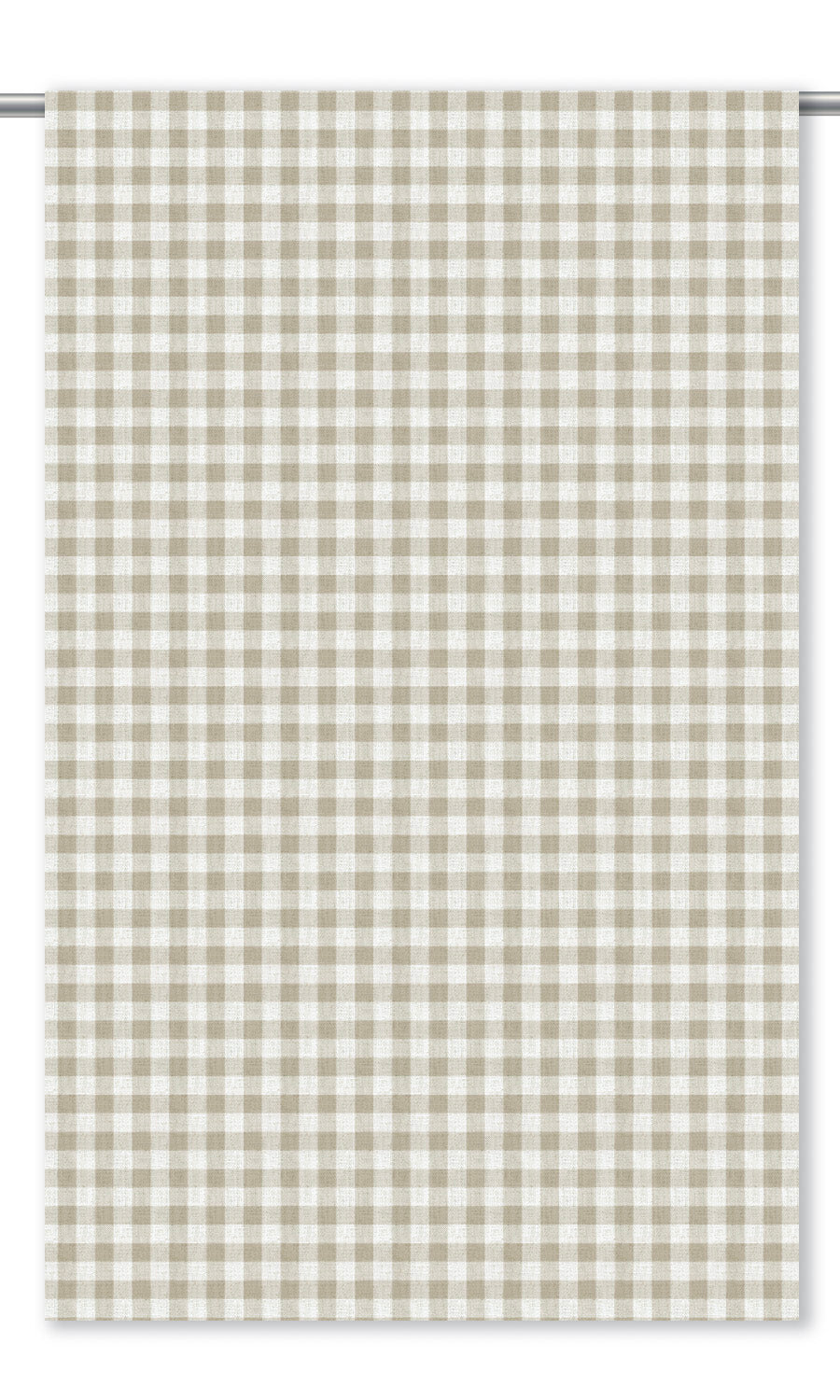 Gingham Check Drapery for Living, Bedroom, Kitchen, Bathroom (Wheat Beige/ White)