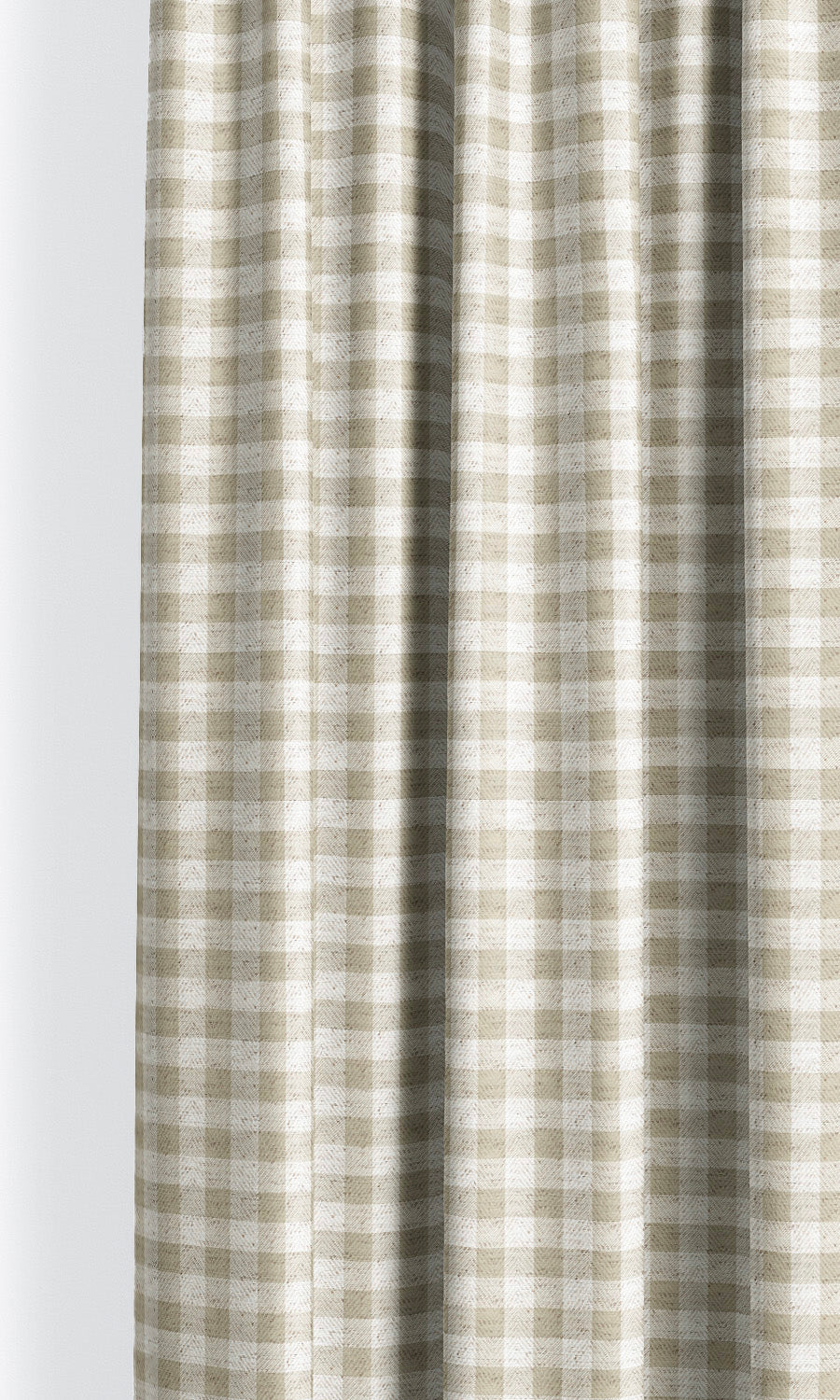 Gingham Check Shades (Wheat Beige/ White) Extra Long Short Wide