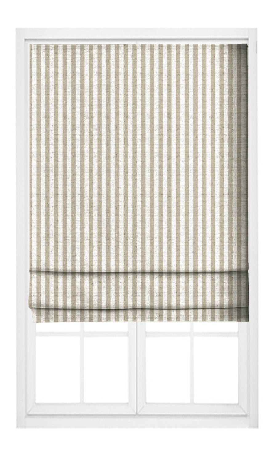 Candy Striped Pinch Pleat, Rod Pocket, Eyelet Curtains (Wheat Beige/ White)
