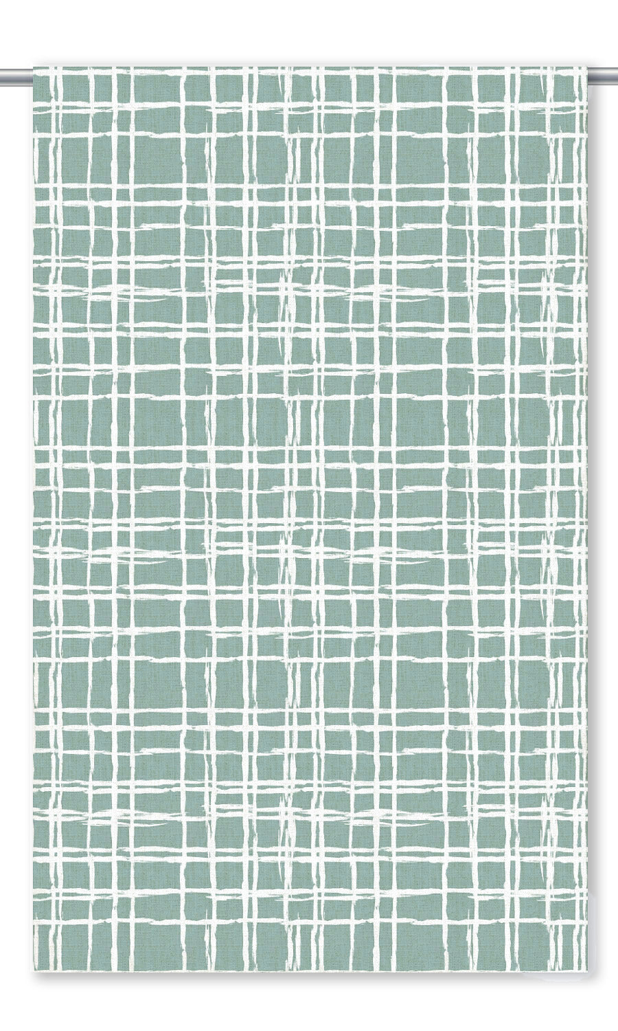 Abstract Grid/ Checkered Print Drapes (Aqua Blue/ White)