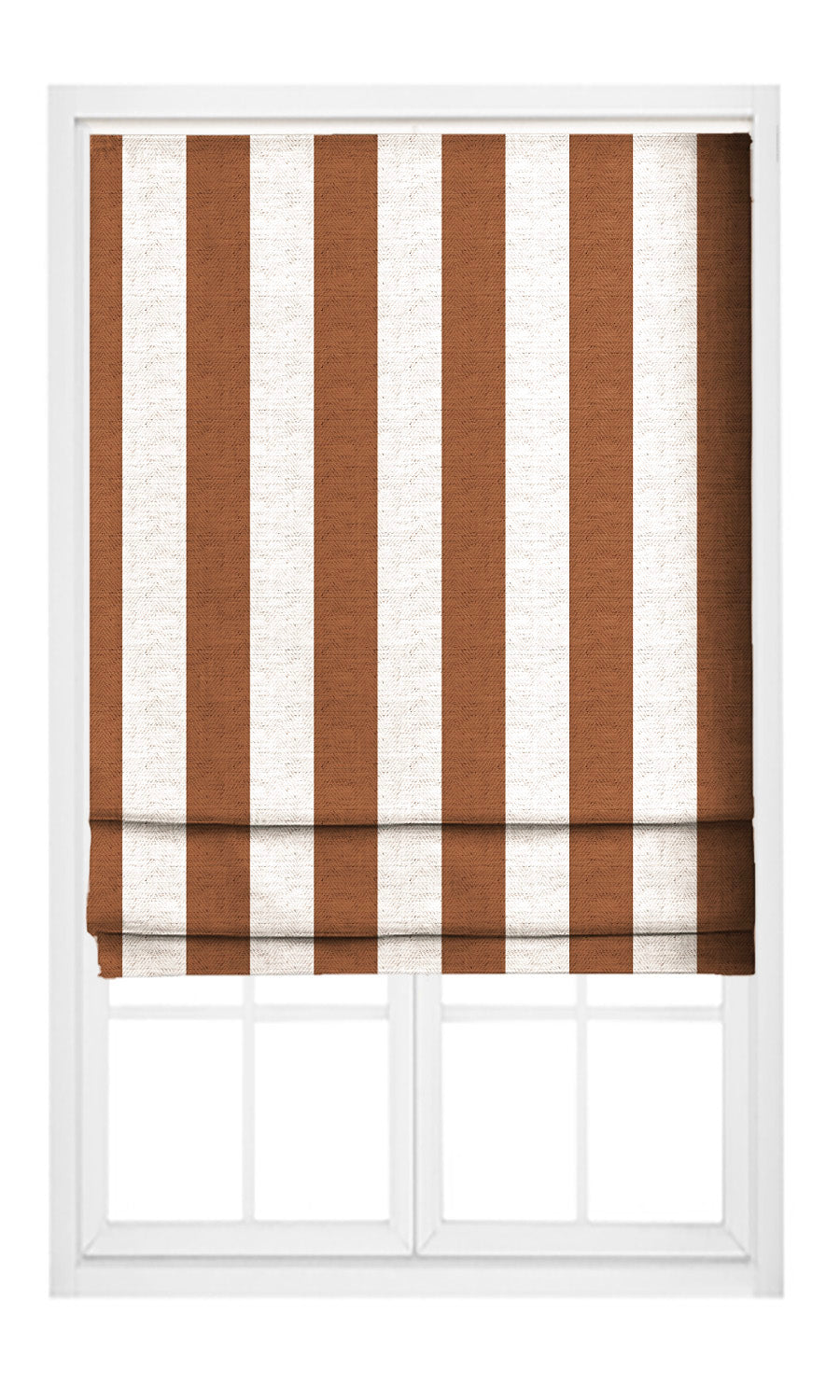 Awning Striped Flat, Plain, Fake, Faux, European Relaxed Roman Shades (Burnt Orange/ Terracotta Red)