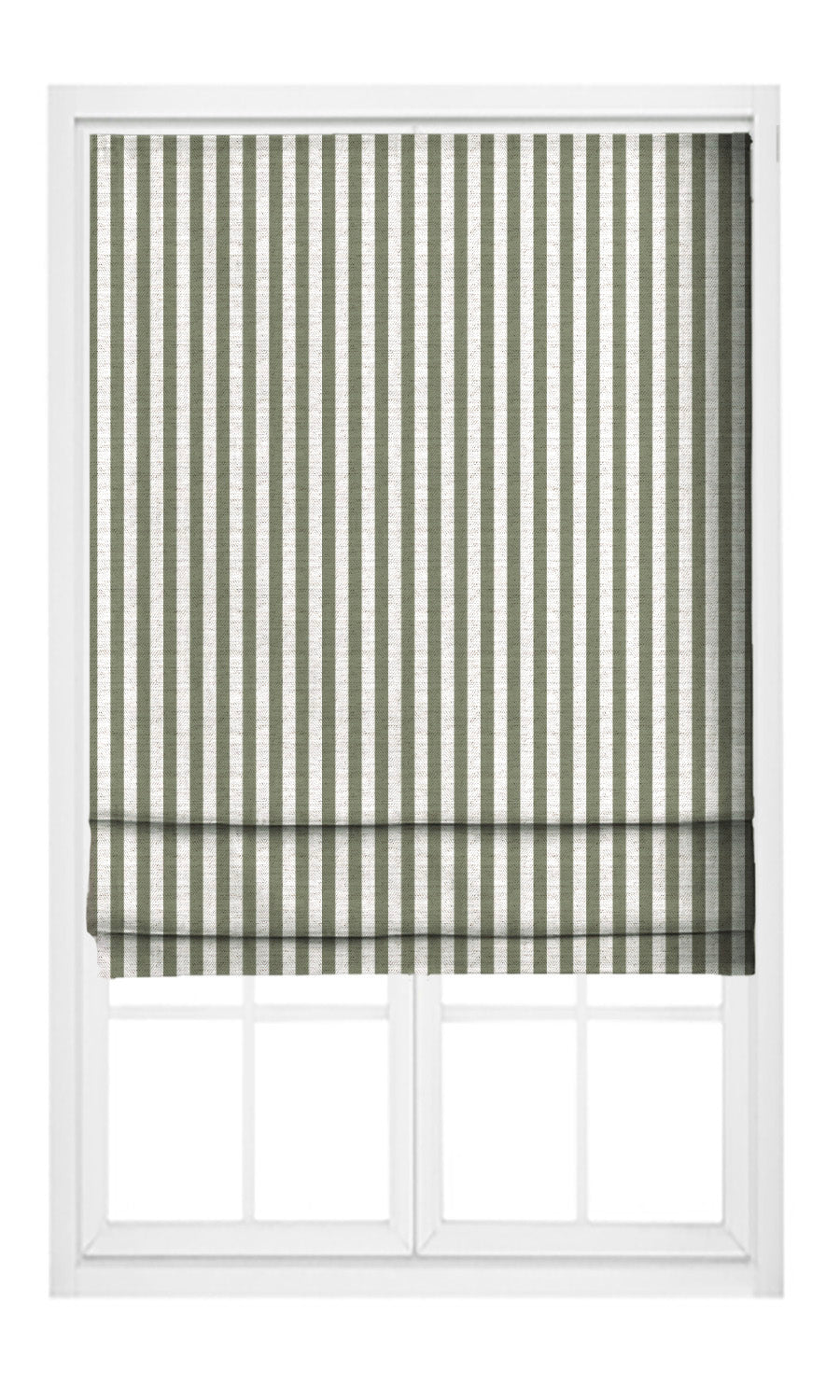 Candy Striped Pinch Pleat, Rod Pocket, Eyelet Curtains (Sage Green/ White)