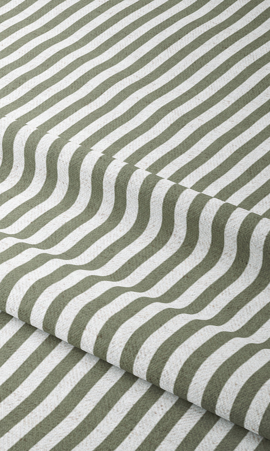 Candy Striped Roman Shades (Sage Green/ White)