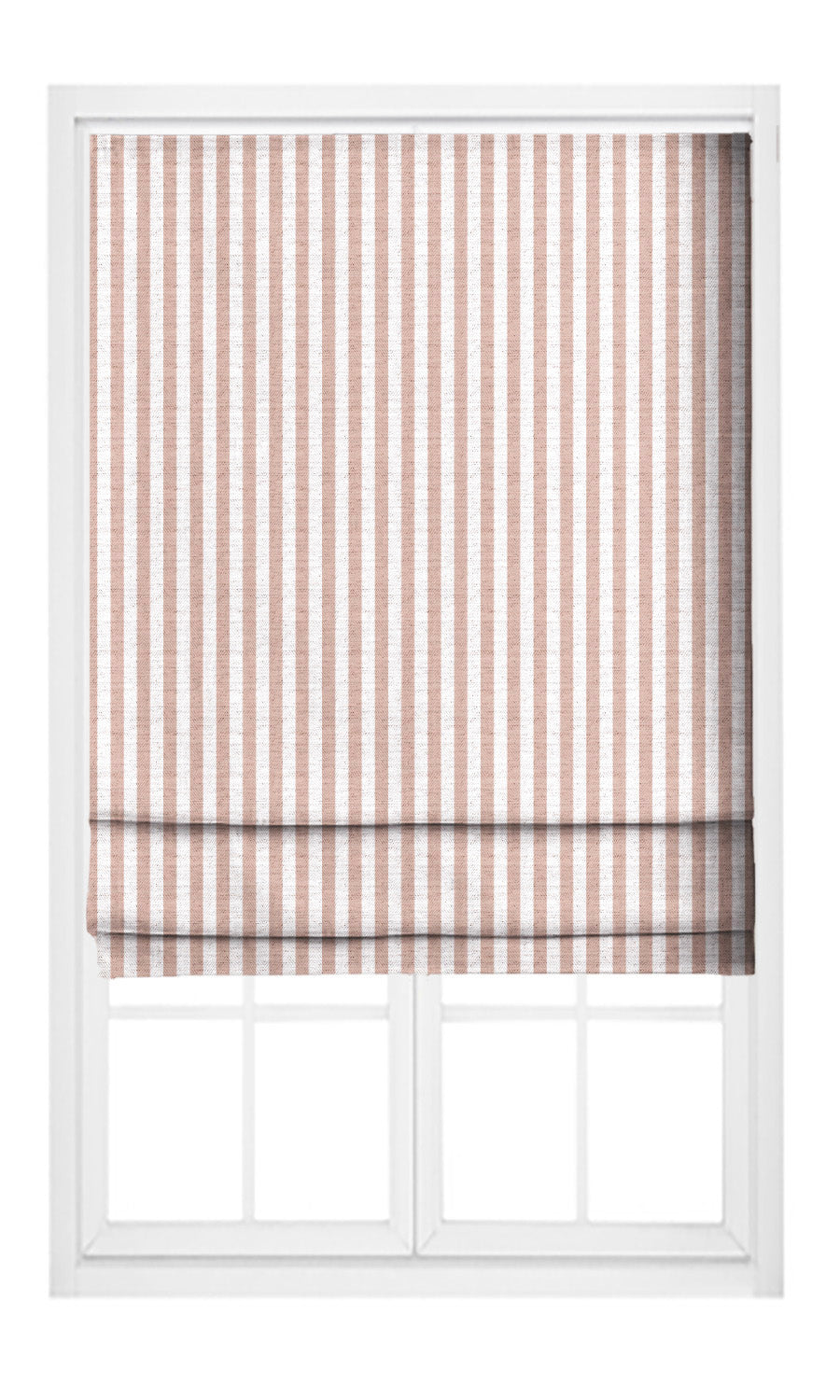 Candy Striped Pinch Pleat, Rod Pocket, Eyelet Curtains (Blush Pink/ White)