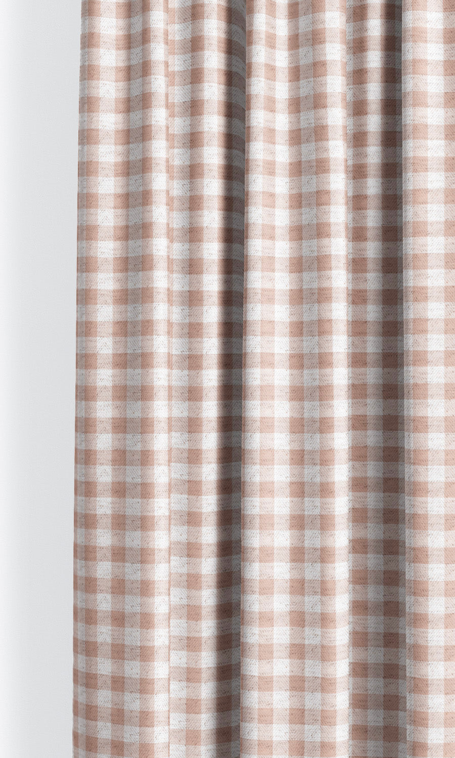 Gingham Check Curtain Panels (Blush Pink/ White) Extra Long Short Wide
