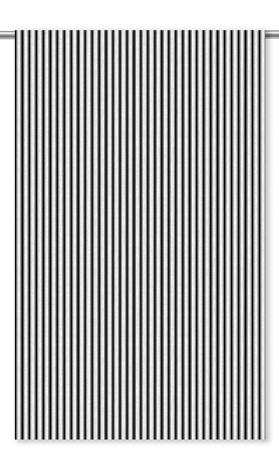 Ticking Stripe Drapes for Living, Bedroom, Kitchen, Bathroom (Black & White)