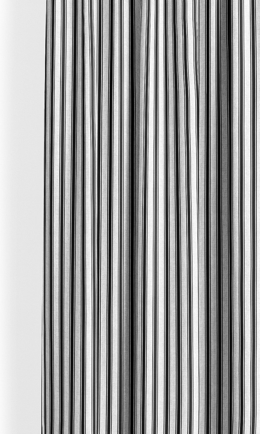 Ticking Stripe Pinch Pleat, Rod Pocket, Eyelet Curtains (Black & White)