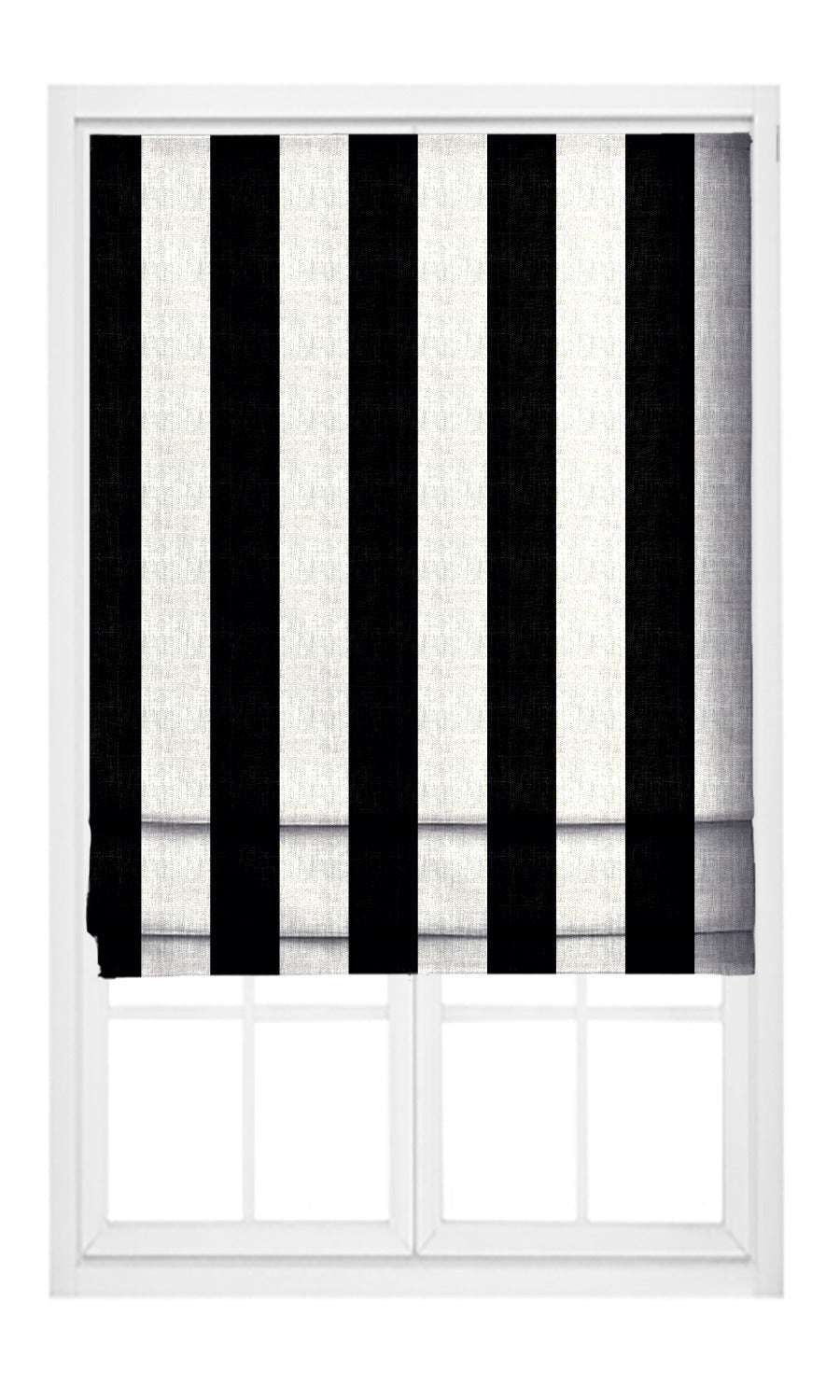 Awning Stripes Pinch Pleat, Rod Pocket, Eyelet Curtains (Black & White)