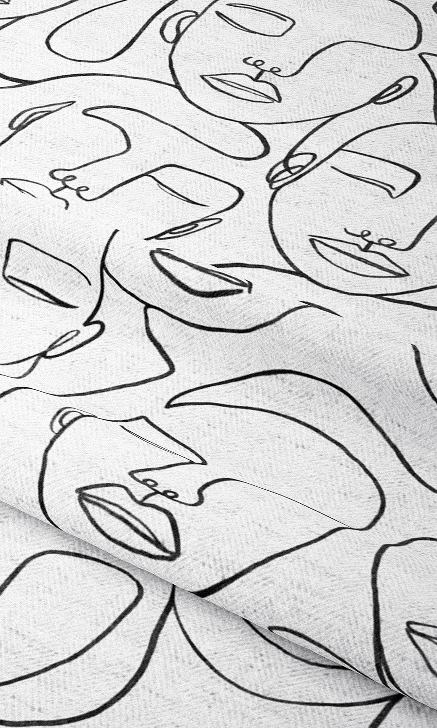Picasso Faces Print Window Curtains (Black & White) Extra Long Short Wide