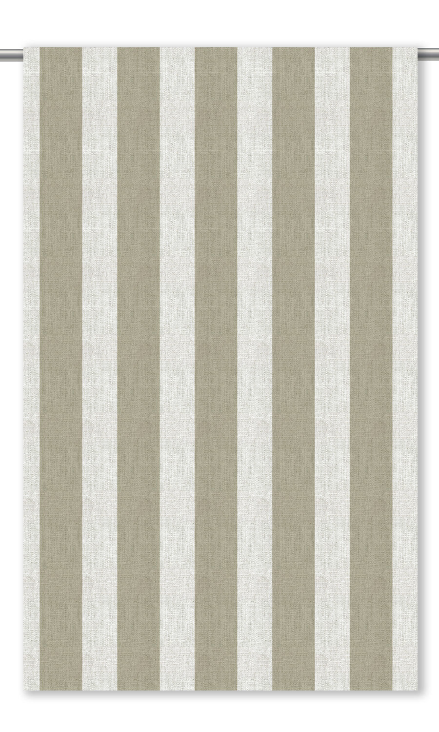 Awning Striped Window Curtains (Warm Gray/ White)