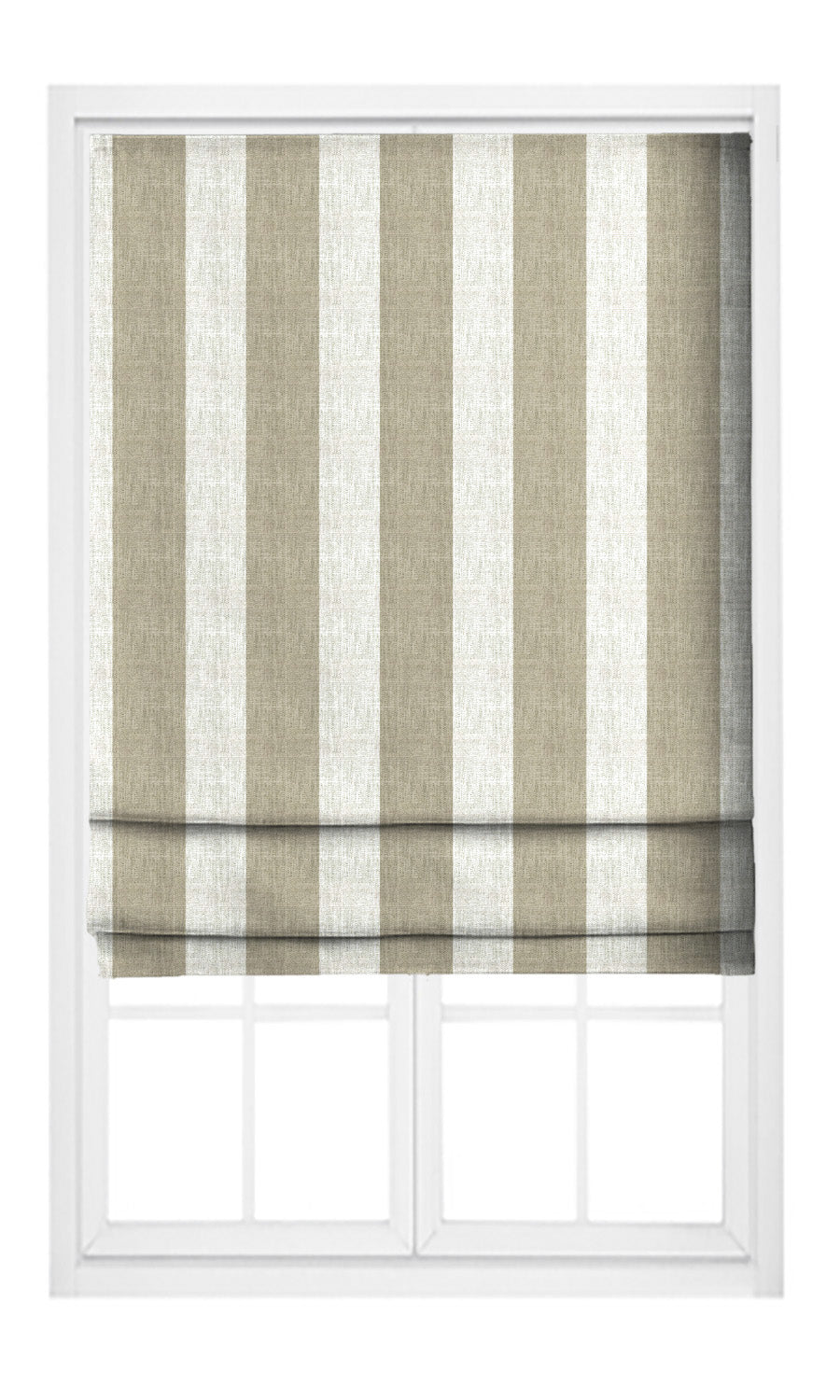 Awning Striped Pinch Pleat, Rod Pocket, Eyelet Curtains (Warm Gray/ White)