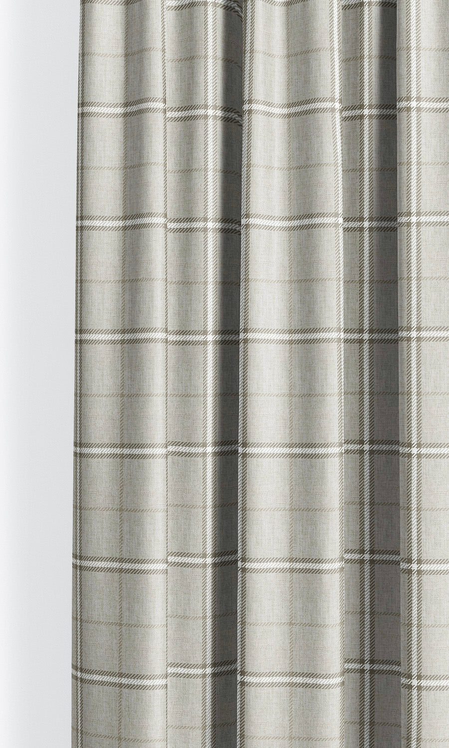 Windowpane Check Shades (Pale Gray/ Cedar Brown) for Living, Bedroom, Kitchen, Bathroom