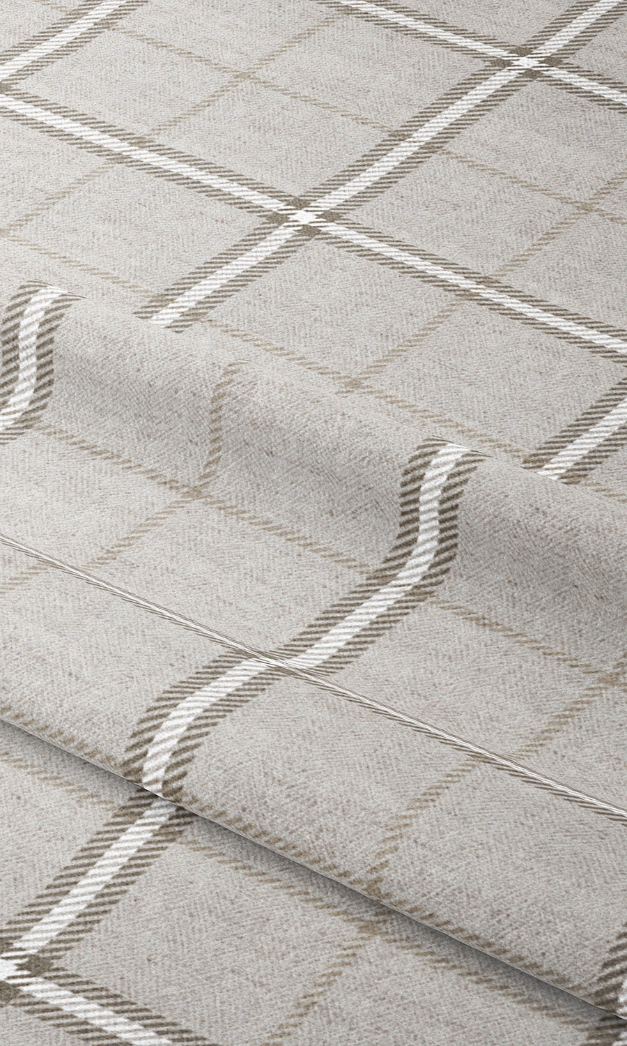Windowpane Check Shades (Pale Gray/ Cedar Brown) Extra Long Short Wide
