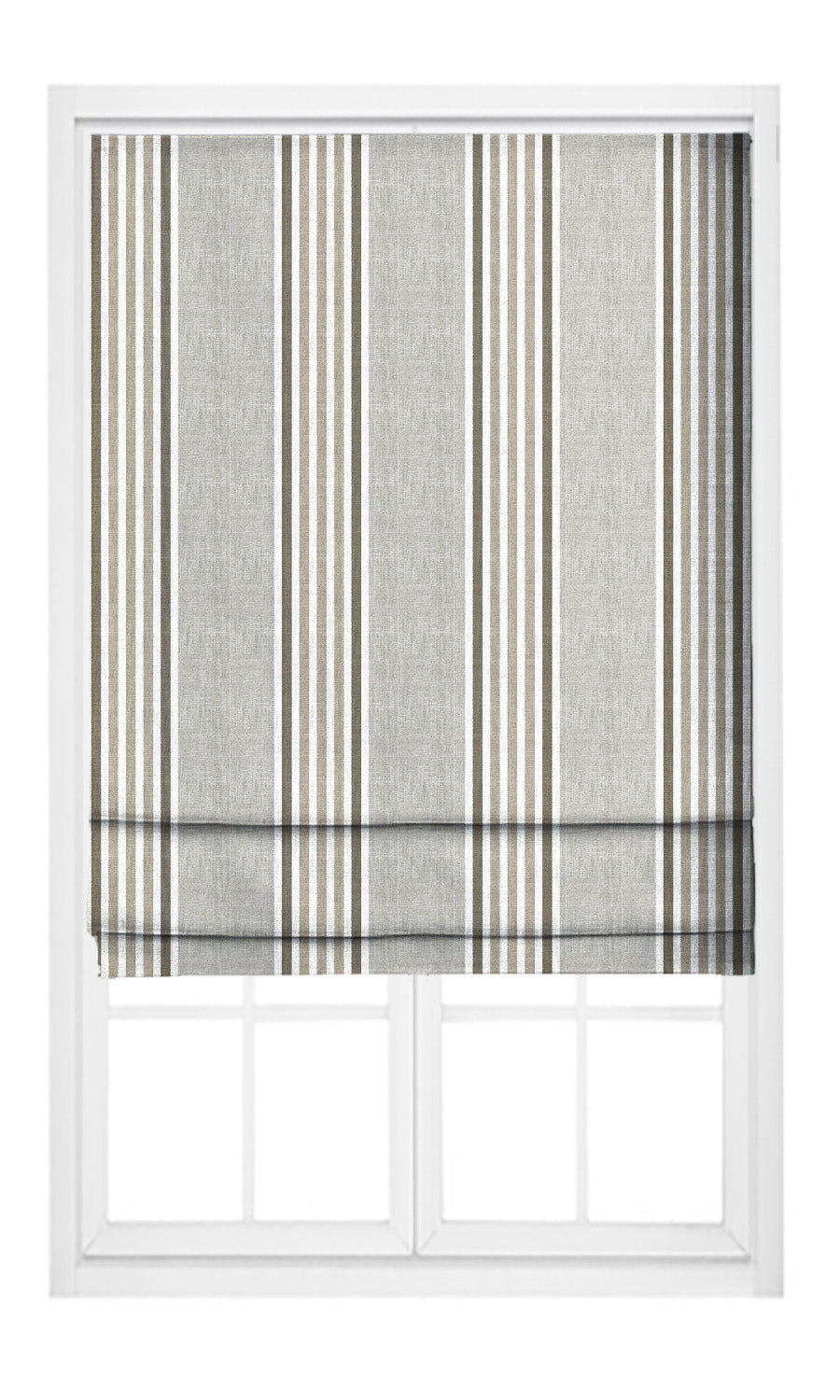 Regency Striped Pinch Pleat, Rod Pocket, Eyelet Curtains (Pale Gray/ Cedar Brown)