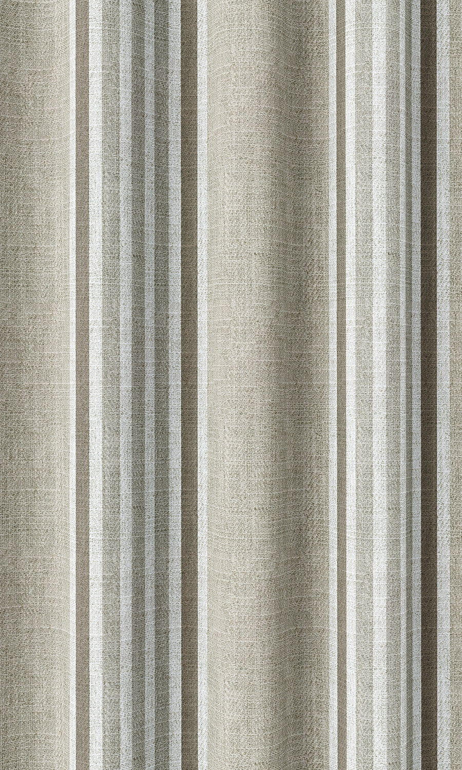 Regency Striped Pinch Pleat, Rod Pocket, Eyelet Curtains (Beige/ Coffee Brown)