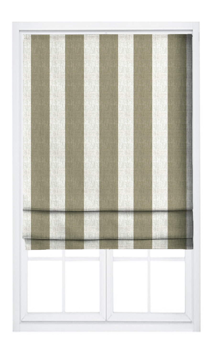 Awning Striped Pinch Pleat, Rod Pocket, Eyelet Curtains (Peanut Brown/ White)