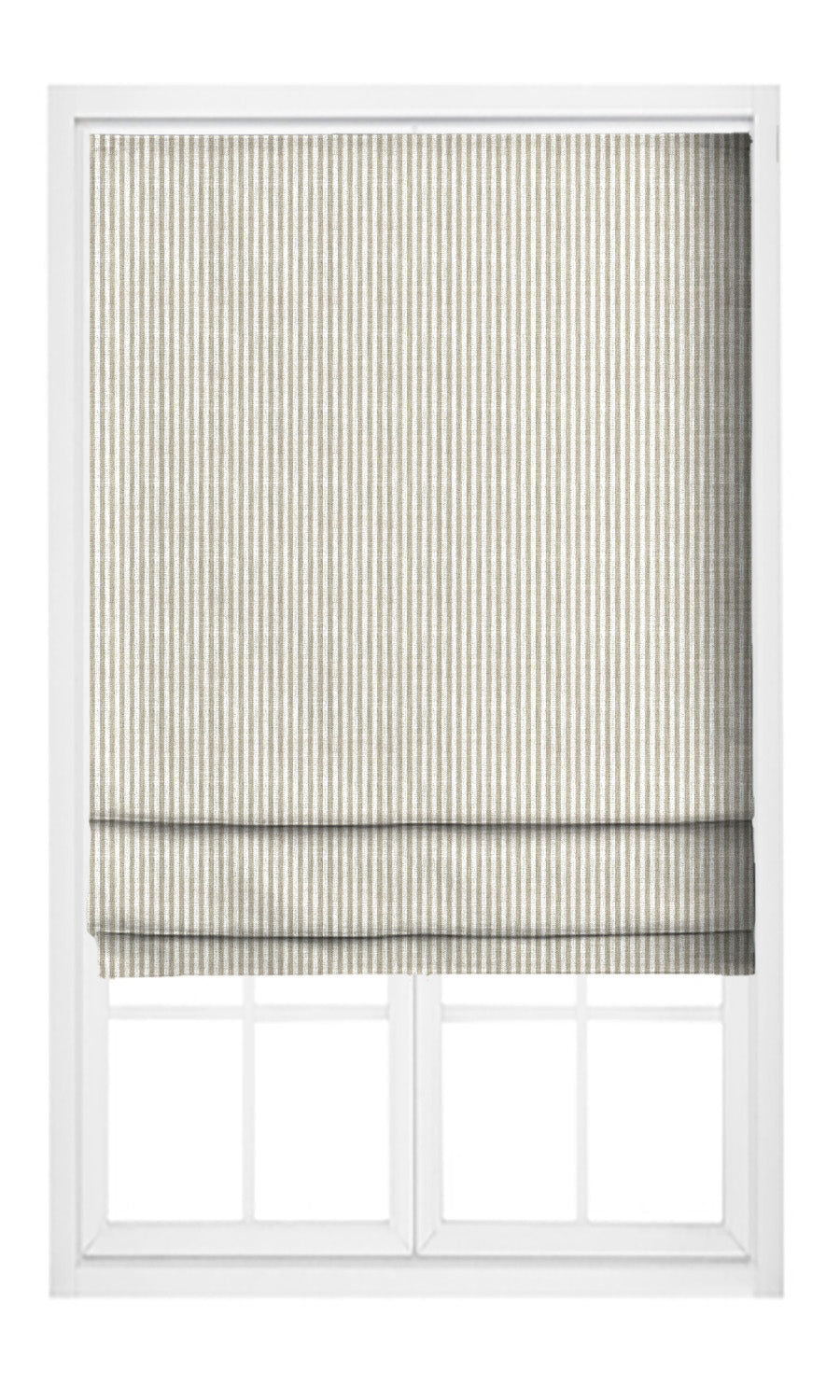 Candy Striped Roman Shades (Peanut Brown/ White) Extra Long Short Wide