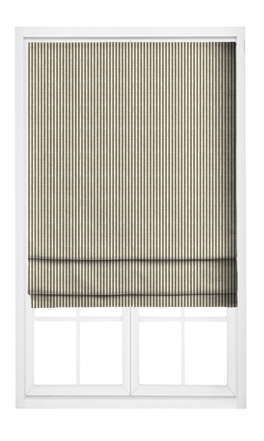 Candy Striped Roman Blinds (Cedar Brown/ White) Extra Long Short Wide