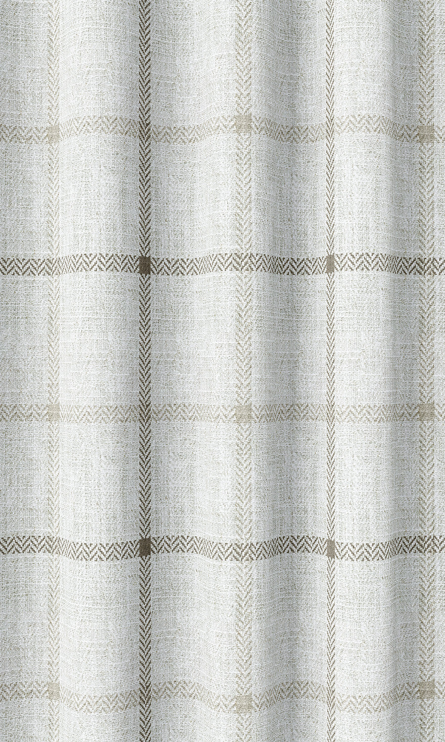 Windowpane Check Window Curtains (Smoky White/ Taupe ) Extra Long Short Wide