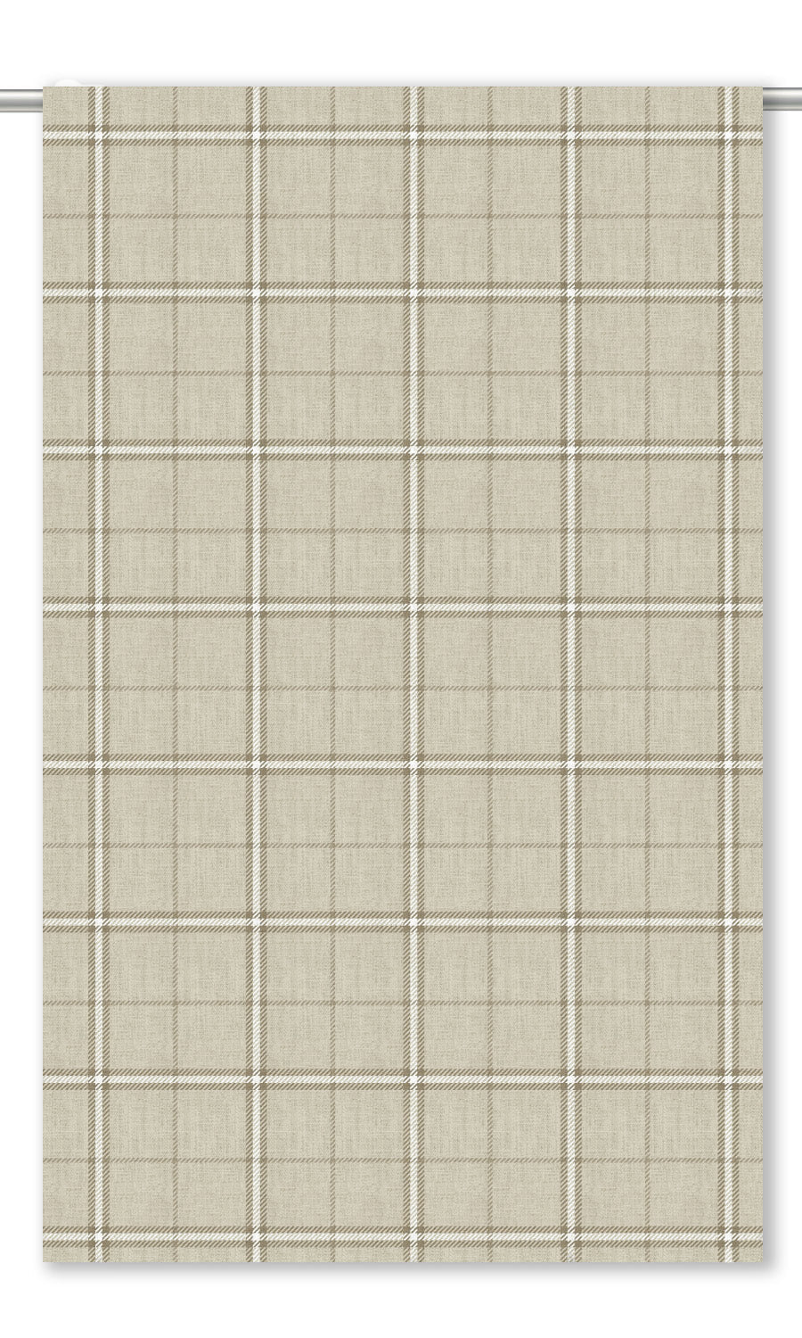 Windowpane Check Drapery (Beige/ Coffee Brown)