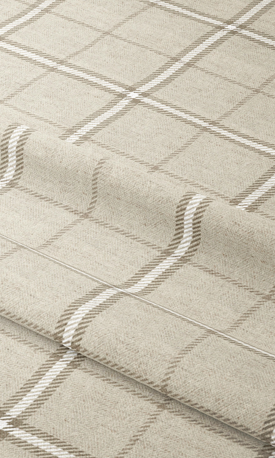 Windowpane Check Drapery (Beige/ Coffee Brown) Extra Long Short Wide