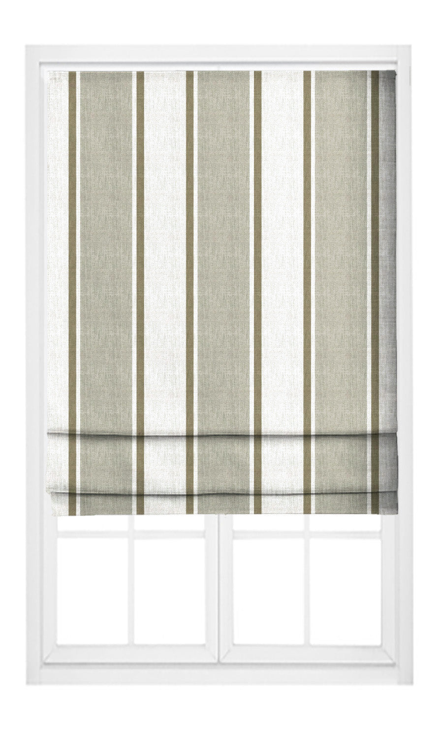 Regency Striped Pinch Pleat, Rod Pocket, Eyelet Curtains (Beige/ Coffee Brown)
