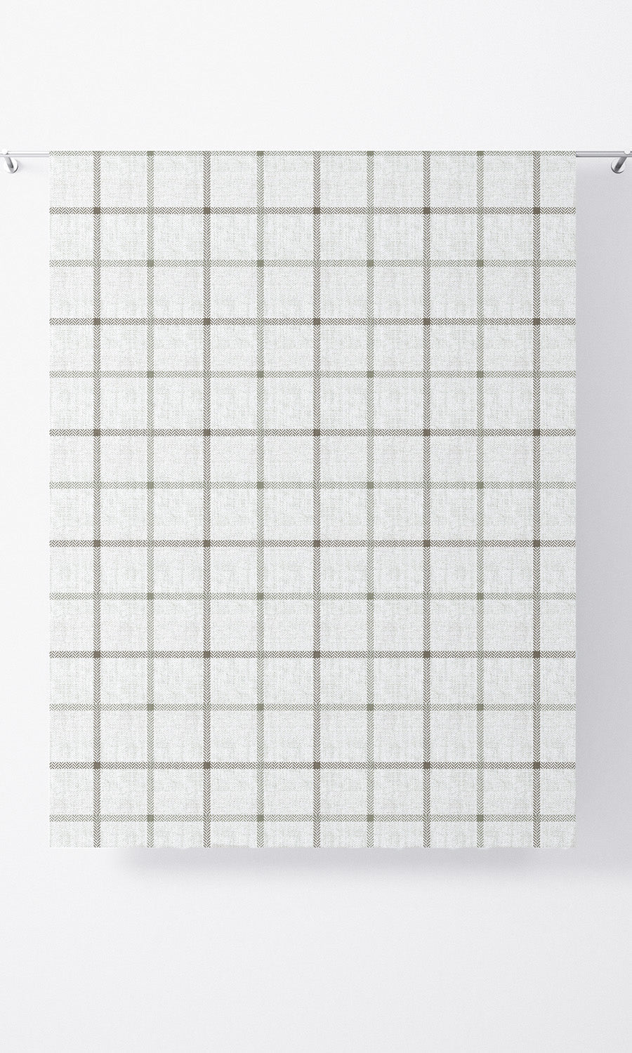 Windowpane Check Drapes for Living, Bedroom, Kitchen, Bathroom (Off White/ Dark Greige )