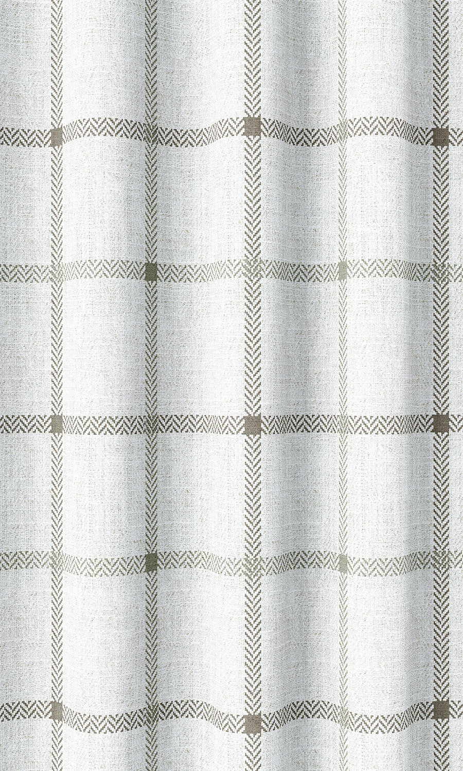 Windowpane Check Drapes (Off White/ Dark Greige ) Extra Long Short Wide