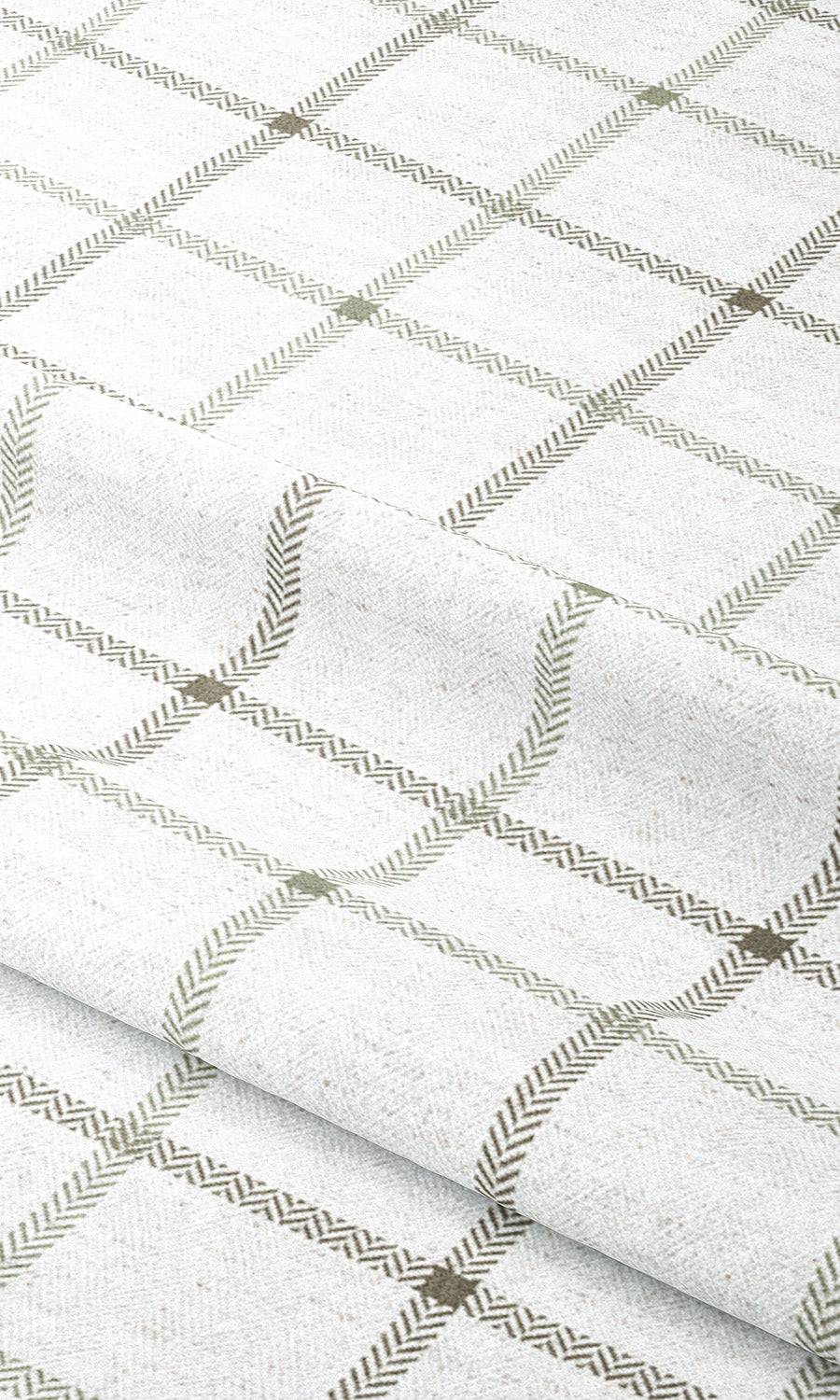 Windowpane Check Drapes (Off White/ Dark Greige )
