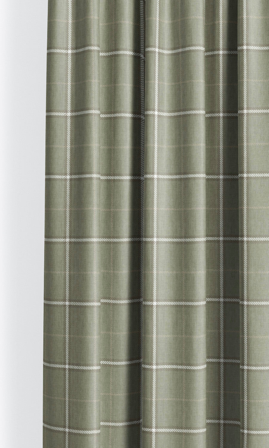 Windowpane Check Window Curtains for Living, Bedroom, Kitchen, Bathroom (Sage Gray/ White)