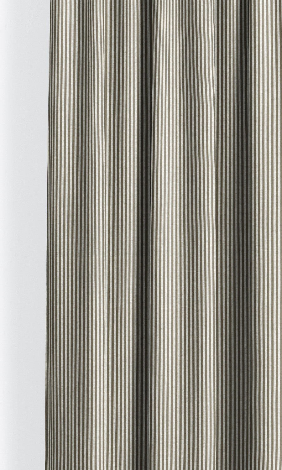 Candy Striped Pinch Pleat, Rod Pocket, Eyelet Curtains (Dark Olive Brown/ White)