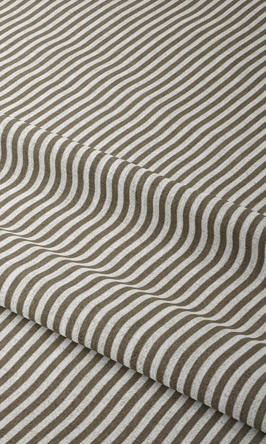 Candy Striped Window Curtains (Dark Olive Brown/ White)