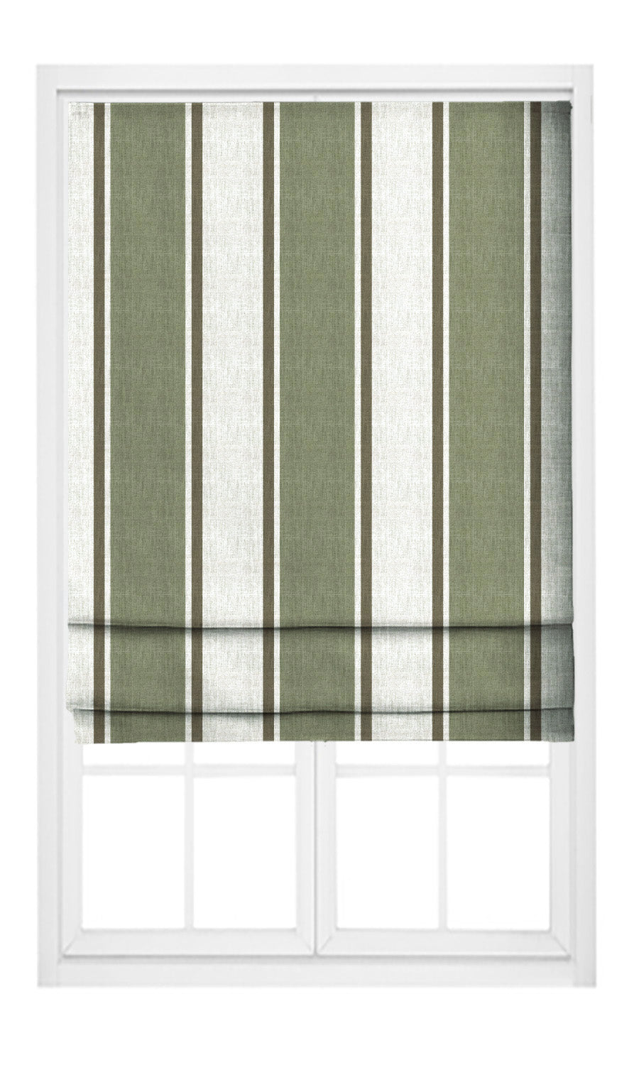 Regency Striped Pinch Pleat, Rod Pocket, Eyelet Curtains (Sage Green/ White)