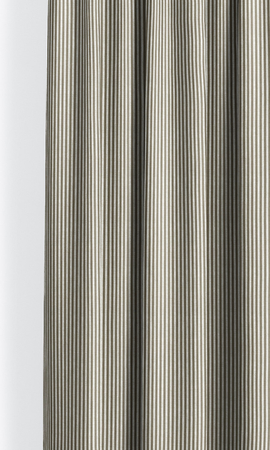Candy Striped Pinch Pleat, Rod Pocket, Eyelet Curtains (Dark Olive Brown/ White)